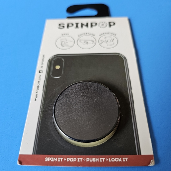 SpinPop: Phone Grip & Stand - BRUSHED METAL PATTERN - Picture 4 of 4